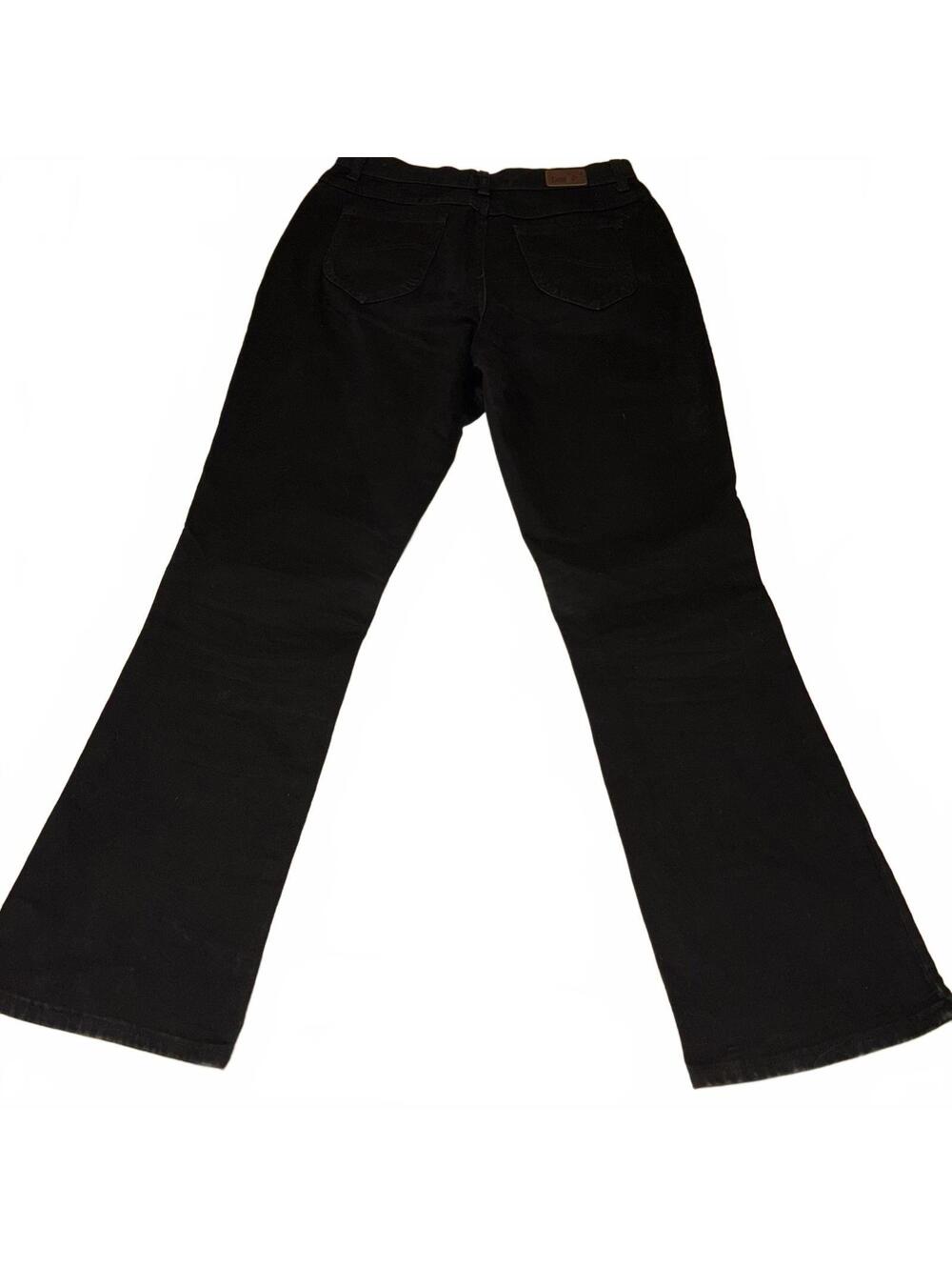Lee Relaxed Bootcut Dark Black Denim Jeans Woman’s Size 12 Long Casual Pants - Picture 4 of 9